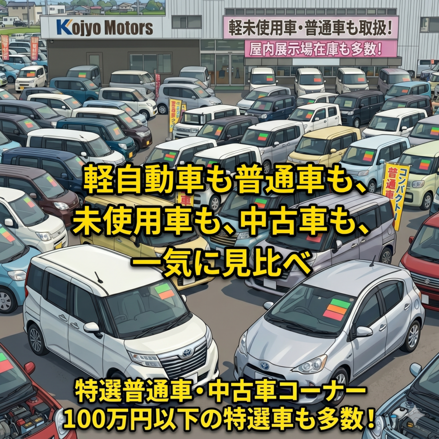 富山や石川で、中古車や普通車を一気に見比べできる古城モータース